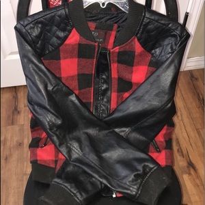 red flannel leather jacket